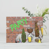 Bierpub Aquarell Bierverkostung Party Einladung (Stehend Vorderseite)