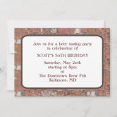 Bierpub Aquarell Bierverkostung Party Einladung (Rückseite)
