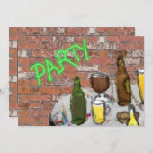 Bierpub Aquarell Bierverkostung Party Einladung (Vorne/Hinten)