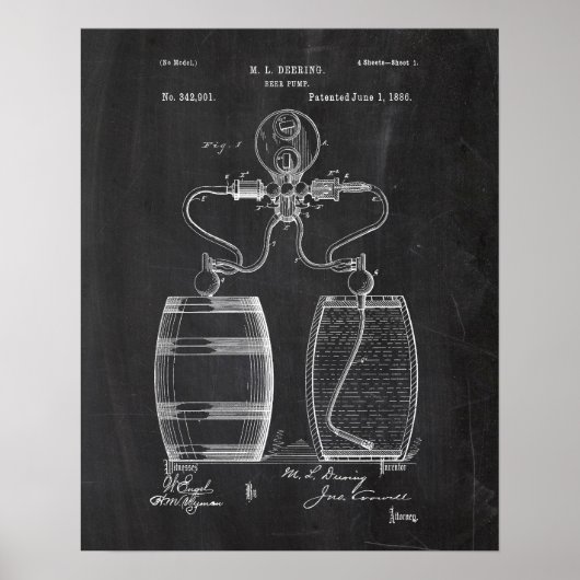 Bierpumpe Patent Poster (Vorne)