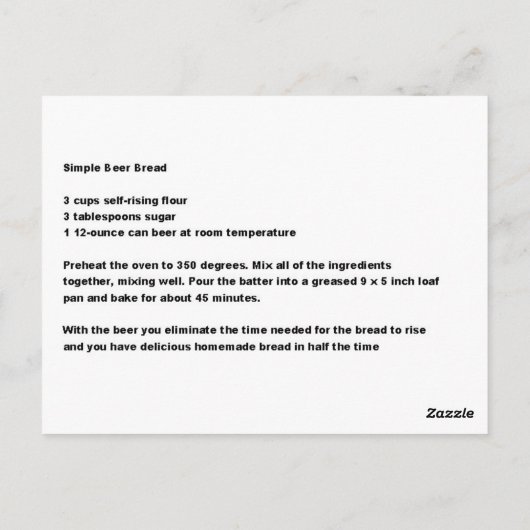 Bierrezeptur Postkarte (Rückseite)