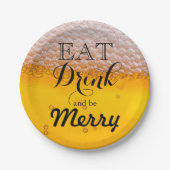 Bierschuppen trinken Trinken Drink und sein Sie fr Pappteller (Vorderseite)