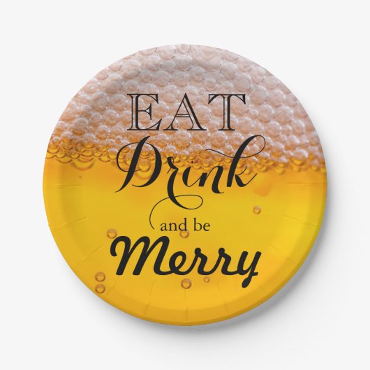 Bierschuppen trinken Trinken Drink und sein Sie fr Pappteller (Vorderseite)