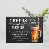 Biersorten 40. Geburtstag Rustikale Einladung (Stehend Vorderseite)