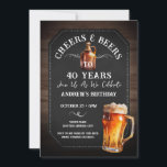 Biersorten 40. Geburtstagsfeier Party Einladung<br><div class="desc">Biersorten und Biersorten zum Geburtstag. Einfach zu personalisieren. Alle Texte sind individuell einstellbar und lassen sich für Ihr eigenes Party leicht ändern. Khalkboard und rustikale Holz Hintergrundelemente. Fun Chalkboard Wirbel und Schnörkel. Tasse von Aquarellbier. Einladungen für ihn. Bar oder Hinterhof GRILLEN Geburtstagsdesign. Jedes Alter,  ändern Sie einfach den Text.</div>