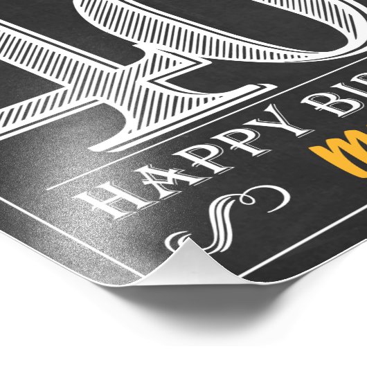 Biersorten bis 40 Jahre Happy Birthday Sign Fotodruck (Ecke)