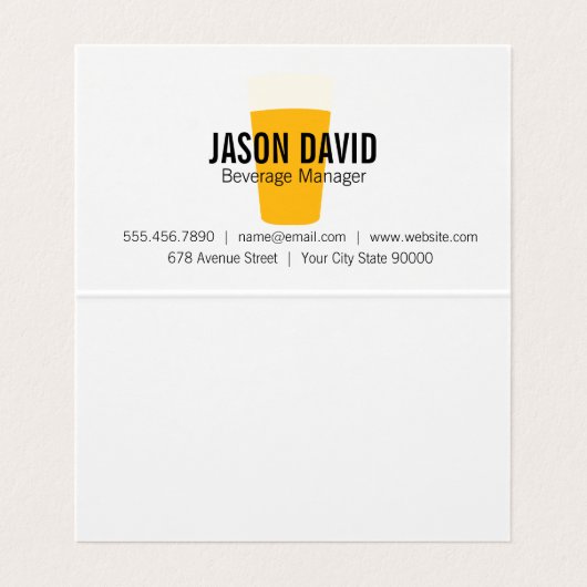 Biersorten | Restaurant Visitenkarten (Innenseite Aufgefaltet)