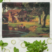 Bierstadt Albert, A Rustic Mill Geschirrtuch (Gefaltet)