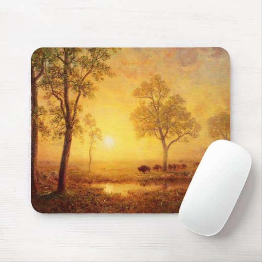 Bierstadt Albert Sunset am Berg Mousepad (Mit Mouse)