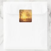Bierstadt Albert Sunset am Berg Quadratischer Aufkleber (Tasche)