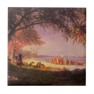 Bierstadt Albert, The Landing of Columbus Fliese