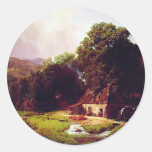 Bierstadt Albert The Old Mill Runder Aufkleber