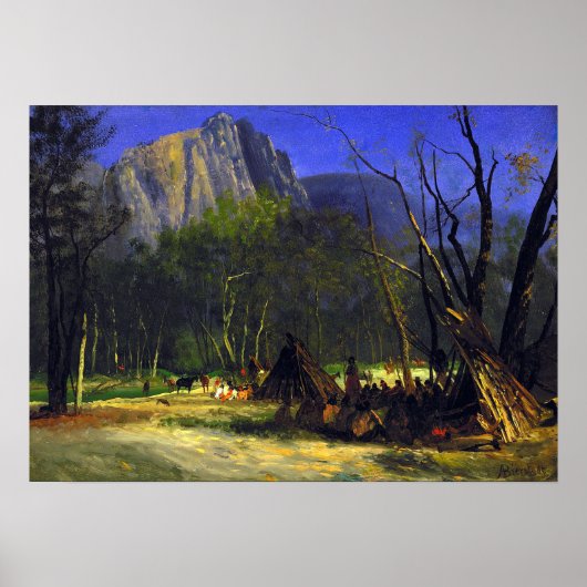 Bierstadt - Amerikanische Ureinwohner im Rat Poster (Vorne)
