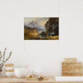 Bierstadt - Amerikanische Ureinwohner Speeren Fisc Poster (Küche)