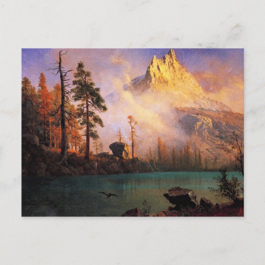 Bierstadt - Bergsee, Kunstmalerei Postkarte (Vorderseite)