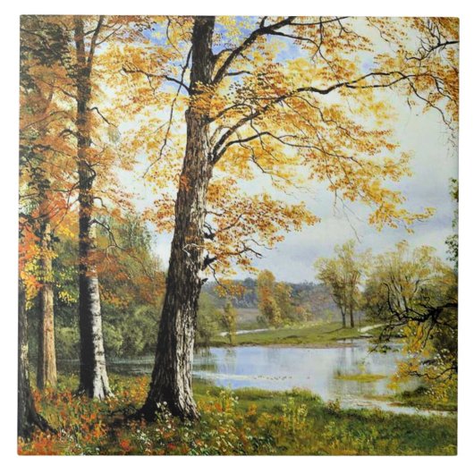 Bierstadt - Ein ruhiger See, Fliese (Vorderseite)