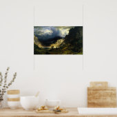 Bierstadt - Ein Sturm im Felsgebirge Poster (Küche)