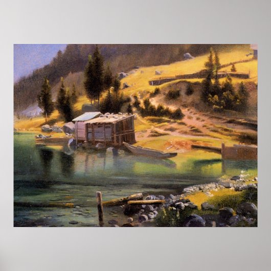 Bierstadt - Fang- und Jagdlager, Alaska Poster (Vorne)