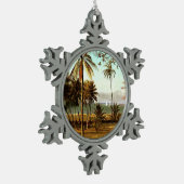 Bierstadt - Florida Szene, Kunstmalerei, Schneeflocken Zinn-Ornament (Links)