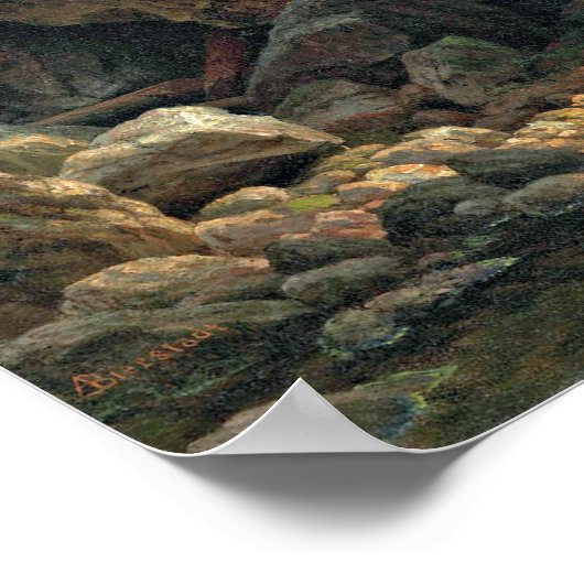 Bierstadt Mountain Bach Landschaftsbild Malerei Poster (Ecke)