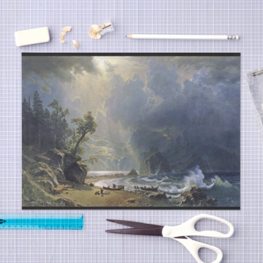 Bierstadt Puget Sound Pacific Coast Painting Seidenpapier (Handwerk)