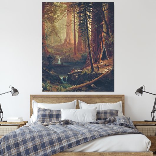 Bierstadt Redwood Trees Painting Leinwanddruck (Insitu (Schlafzimmer))