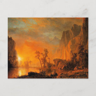 Bierstadt - Sonnenuntergang in den Rockies Postkarte