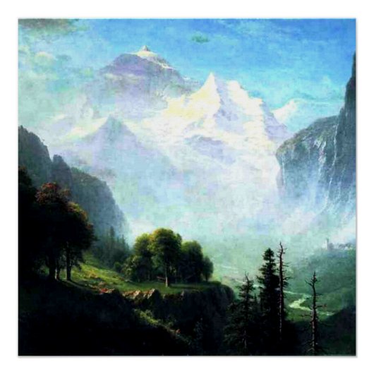 Bierstadt - Staubbach Falls near Lauterbrunnen Poster (Vorderseite)