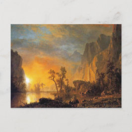 Bierstadt Sunset in der Rockies-Malerei Postkarte
