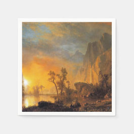 Bierstadt Sunset in der Rockies-Malerei Serviette