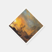 Bierstadt Sunset in der Rockies-Malerei Serviette (Ecke)