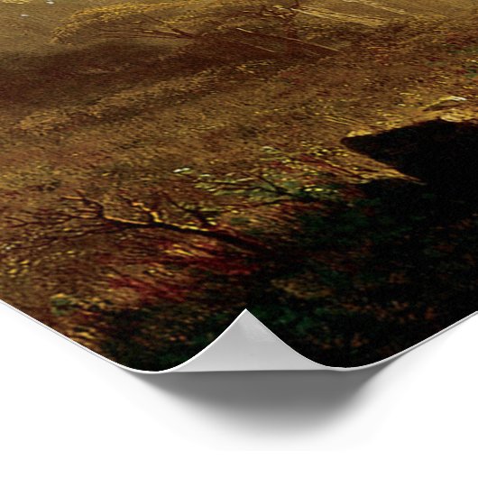 Bierstadt - Szene im Yosemite-Tal Poster (Ecke)