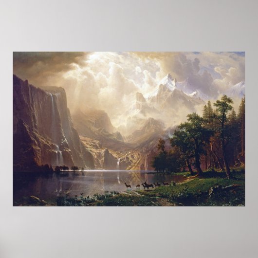 Bierstadt Unter der Sierra Nevada Malerei Poster (Vorne)