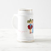 Bierstein mit romantischem Paar - Liebe Bierglas (Vorderseite Links)