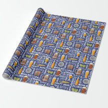 Bierstile Blaues Wrapping Paper