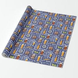 Bierstile Blaues Wrapping Paper Geschenkpapier
