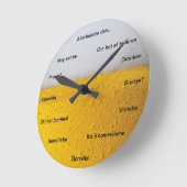 Biertje Klok met grappige tekst Runde Wanduhr (Winkel)