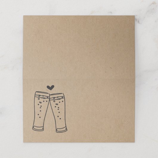 Biertoast geflochtene Zelt-Platzkarte Platzkarte (Außenseite Aufgefaltet)