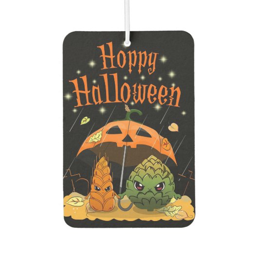 Biertrinker Bierglückliche Halloween Autolufterfrischer (Vorderseite)