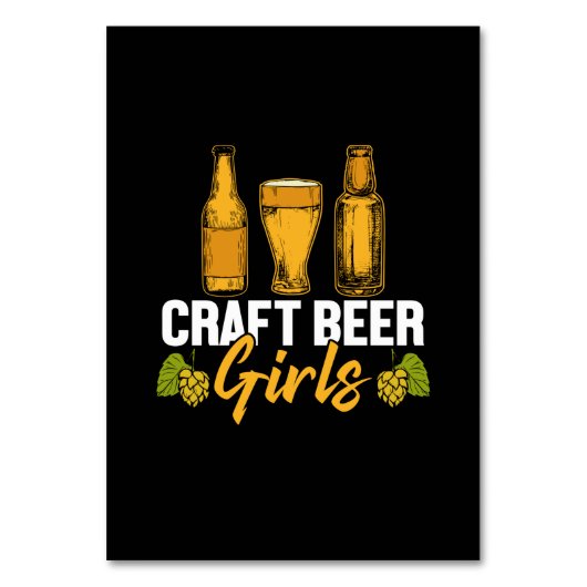 Biertrinker Craft Beer Mädchen Geburtstag Tischnummer (Vorderseite)