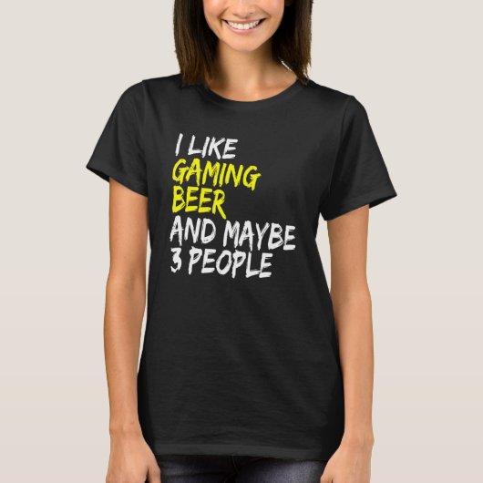 Biertrinker Ich mag Beer & Gaming Gamble Computer T-Shirt (Vorderseite)
