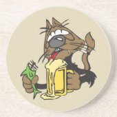 Biertrinkkatze Untersetzer (Vorne)