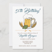 Bierverkostung 50. Geburtstag Einladungen (Vorderseite)