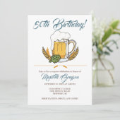 Bierverkostung 50. Geburtstag Einladungen (Stehend Vorderseite)