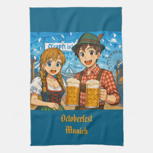 Bierverkostung beim Oktoberfest in München Geschirrtuch