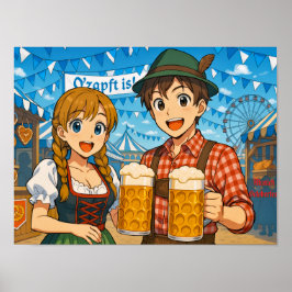 Bierverkostung beim Oktoberfest in München Poster