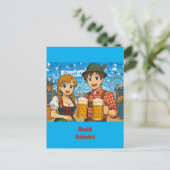 Bierverkostung beim Oktoberfest in München Postkarte (Stehend Vorderseite)