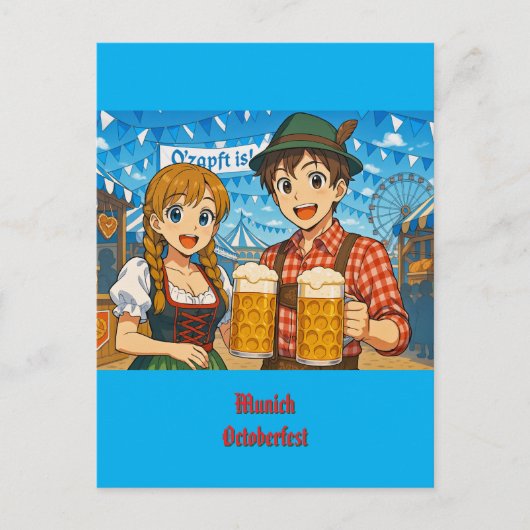 Bierverkostung beim Oktoberfest in München Postkarte (Vorderseite)