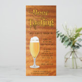 Bierverkostung Geburtstagsfeier Einladung - Holzko (Stehend Vorderseite)