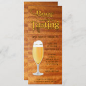 Bierverkostung Geburtstagsfeier Einladung - Holzko (Vorne/Hinten)